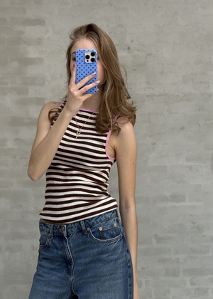 NPS tank top Kontrast Brown/Ecru/L.Pink Nørgaard På Strøget 